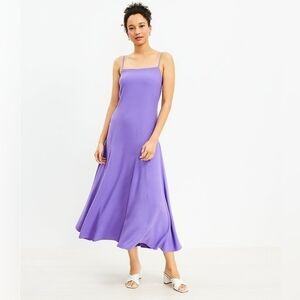 LOFT Lavender Spaghetti-Strap Midi Dress 12P